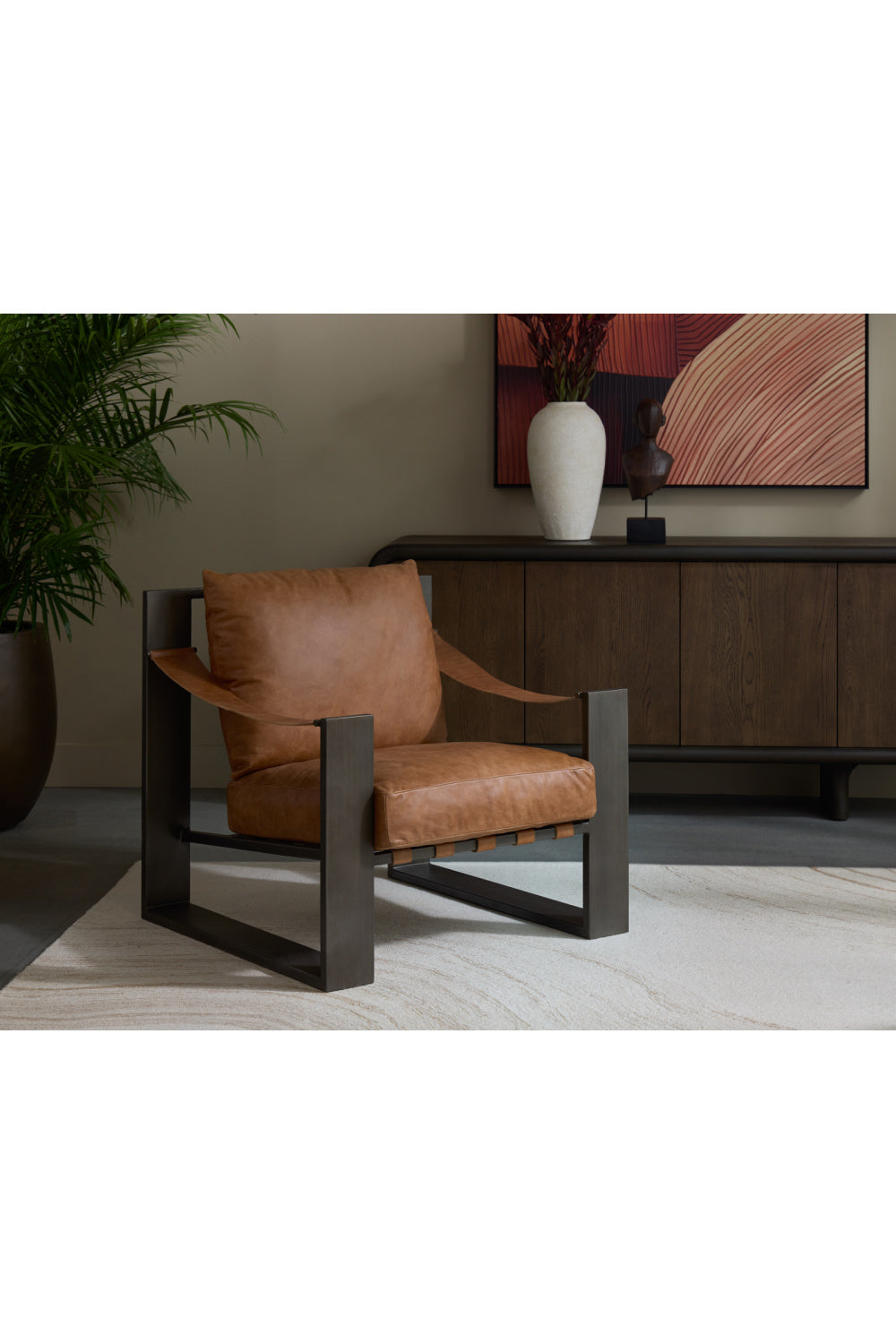 Modern European furniture - Leather Strapped Lounge Chair - www.oroa.com | Oroa.com