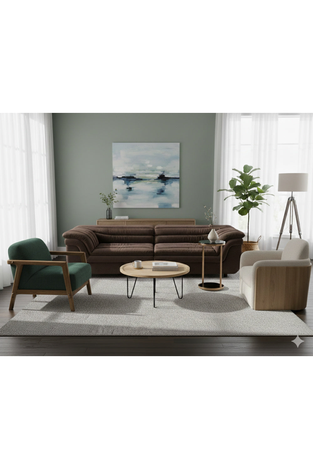 Modern European furniture - Brown Oak Framed Lounge Chair - www.oroa.com | Oroa.com