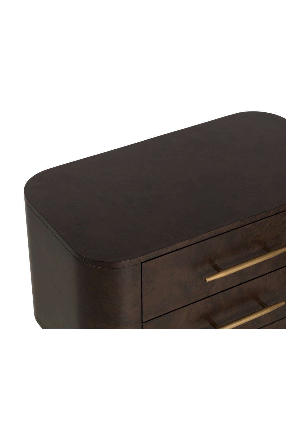 Modern European furniture - Brown Burl Veneer 2-Drawer Nightstand - www.oroa.com