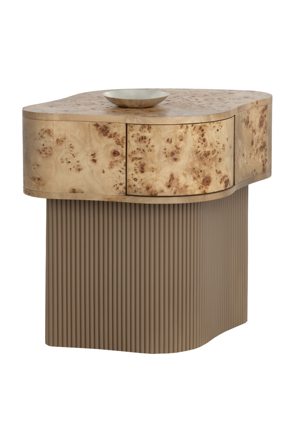 Freeform Burl Veneer Nightstand | Splendido Fern | Oroa.com