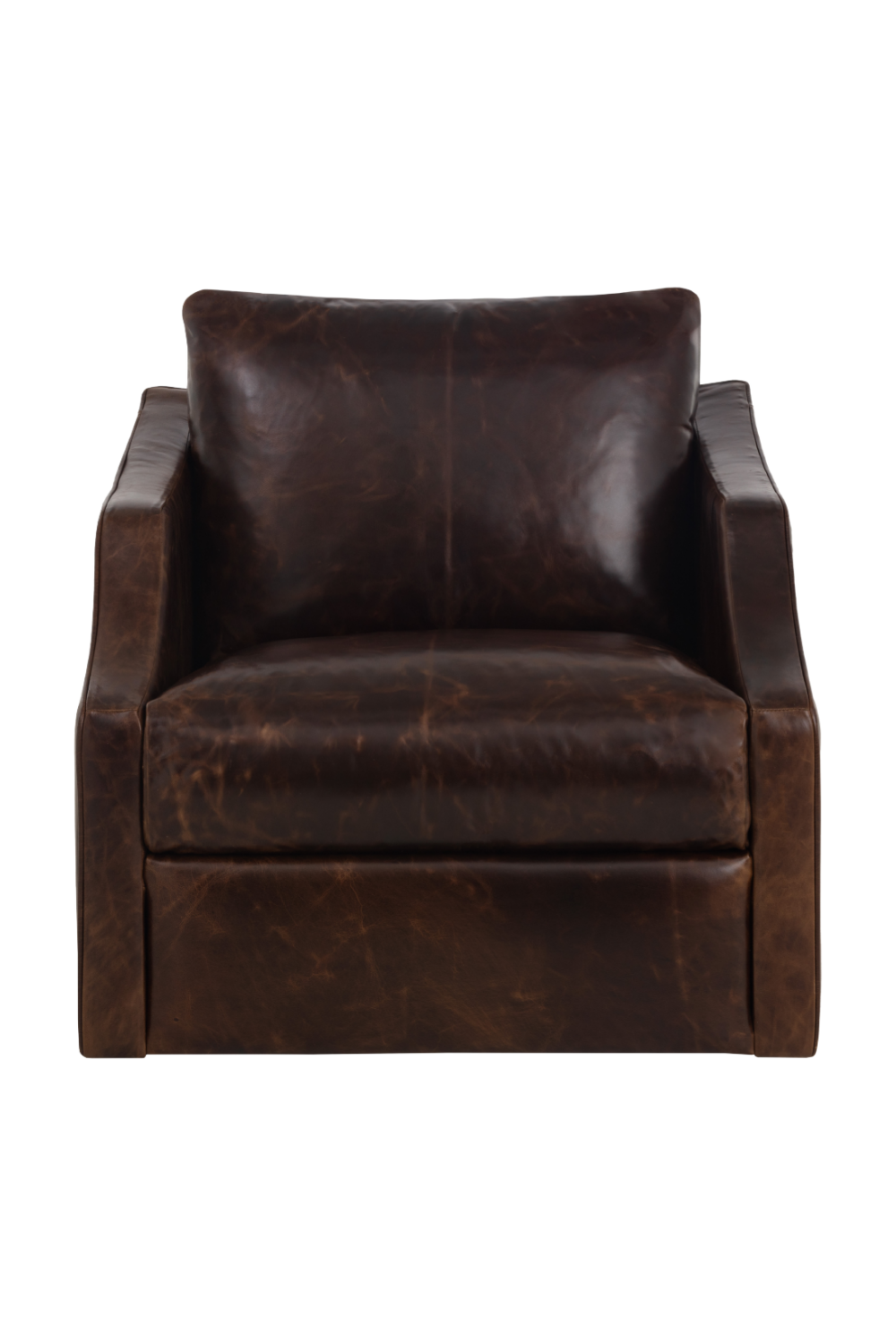 Modern European furniture - Leather Sloped-Arm Swivel Lounge Chair - www.oroa.com | Oroa.com