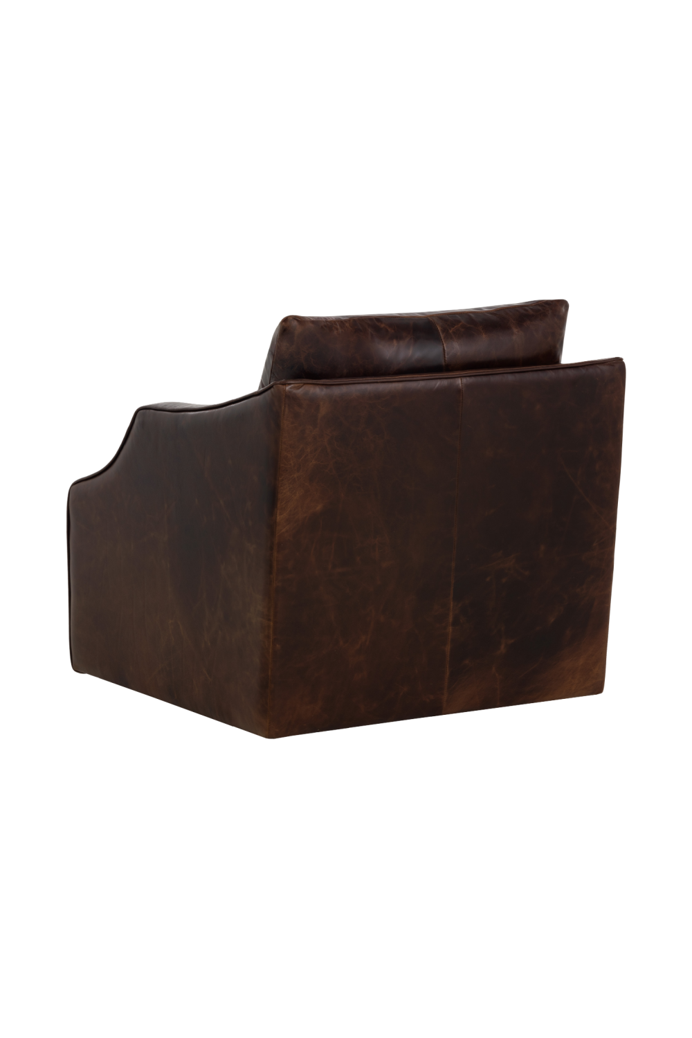Modern European furniture - Leather Sloped-Arm Swivel Lounge Chair - www.oroa.com | Oroa.com
