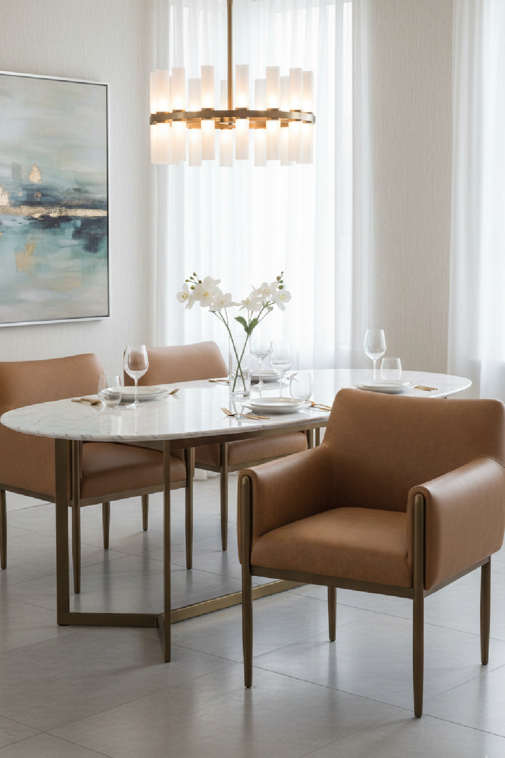 Bronze Legged Dining Armchair Modern European furniture - www.oroa.com | Oroa.com