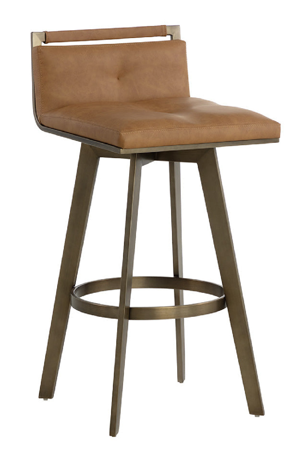 Modern European furniture - Leather-Look Swivel Bar Stool - www.oroa.com | Oroa.com