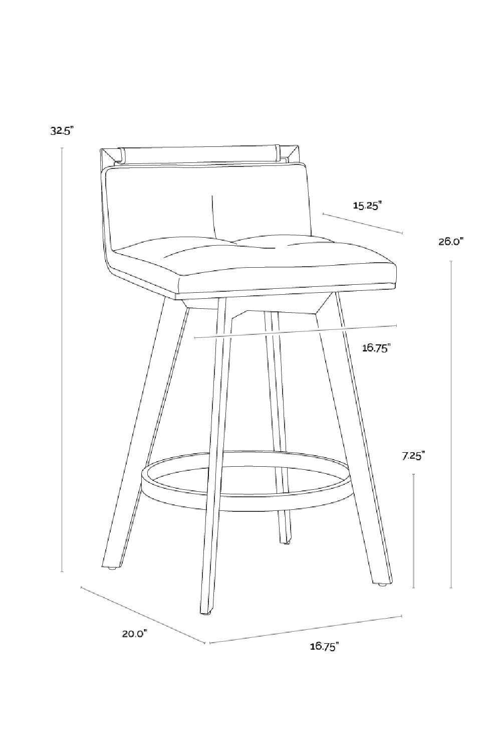 Modern European furniture - Swivel Counter Stool with Metal Frame - www.oroa.com