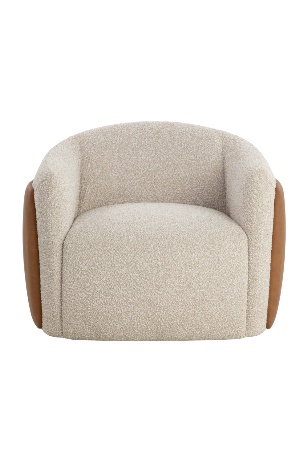 Modern European furniture - White Textured Swivel Lounge Chair - www.oroa.com