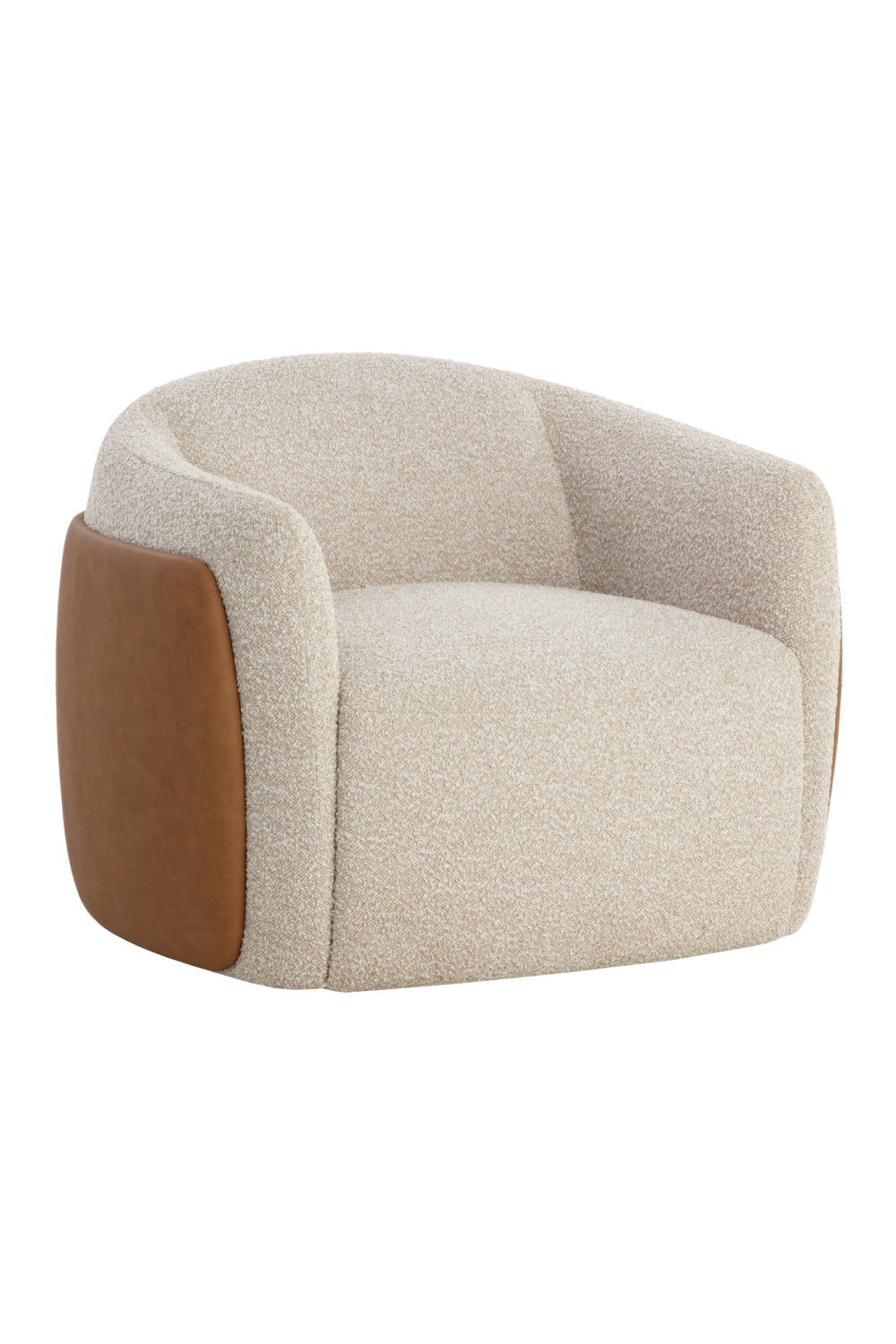 Modern European furniture - White Textured Swivel Lounge Chair - www.oroa.com