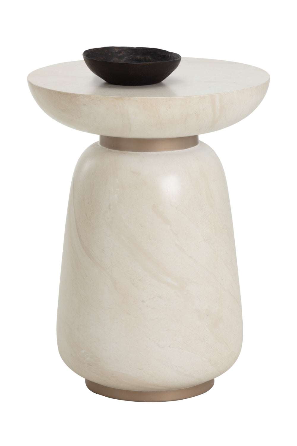 Modern European furniture - Travertine Look Indoor/Outdoor End Table - www.oroa.com | Oroa.com