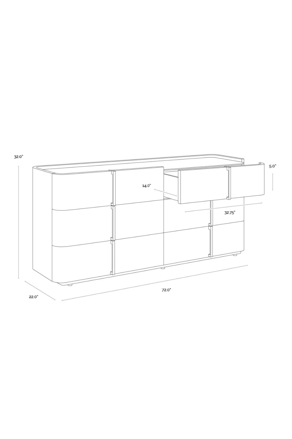 Modern European furniture - Leather-Look 6-Drawer Dresser - www.oroa.com | Oroa.com