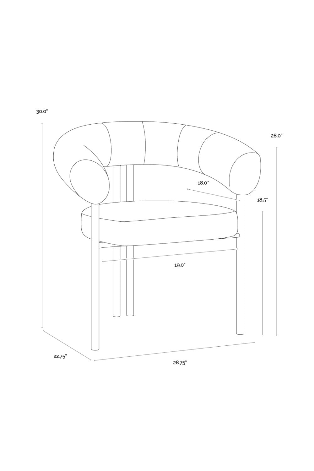 Modern European furniture - Rounded Back Dining Chair - www.oroa.com | Oroa.com