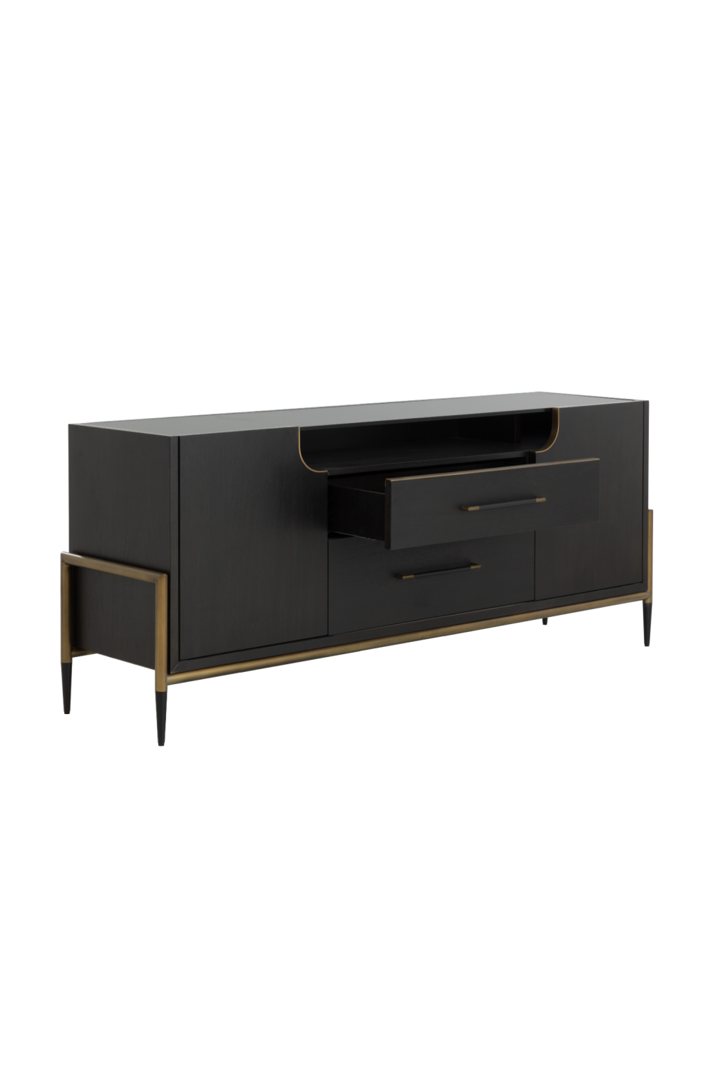 Modern European furniture - Black Wooden 2-Drawer Sideboard - www.oroa.com | Oroa.com