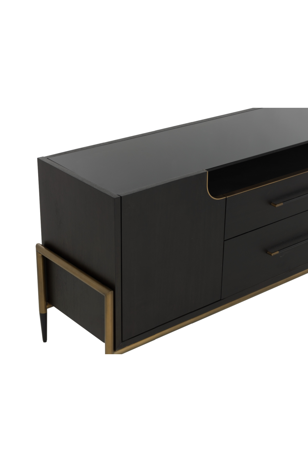 Modern European furniture - Black Wooden 2-Drawer Sideboard - www.oroa.com | Oroa.com
