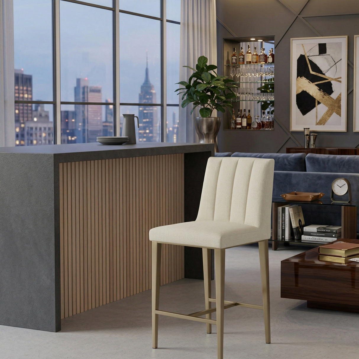 Contemporary Metal Frame Counter Stool | Oroa.com