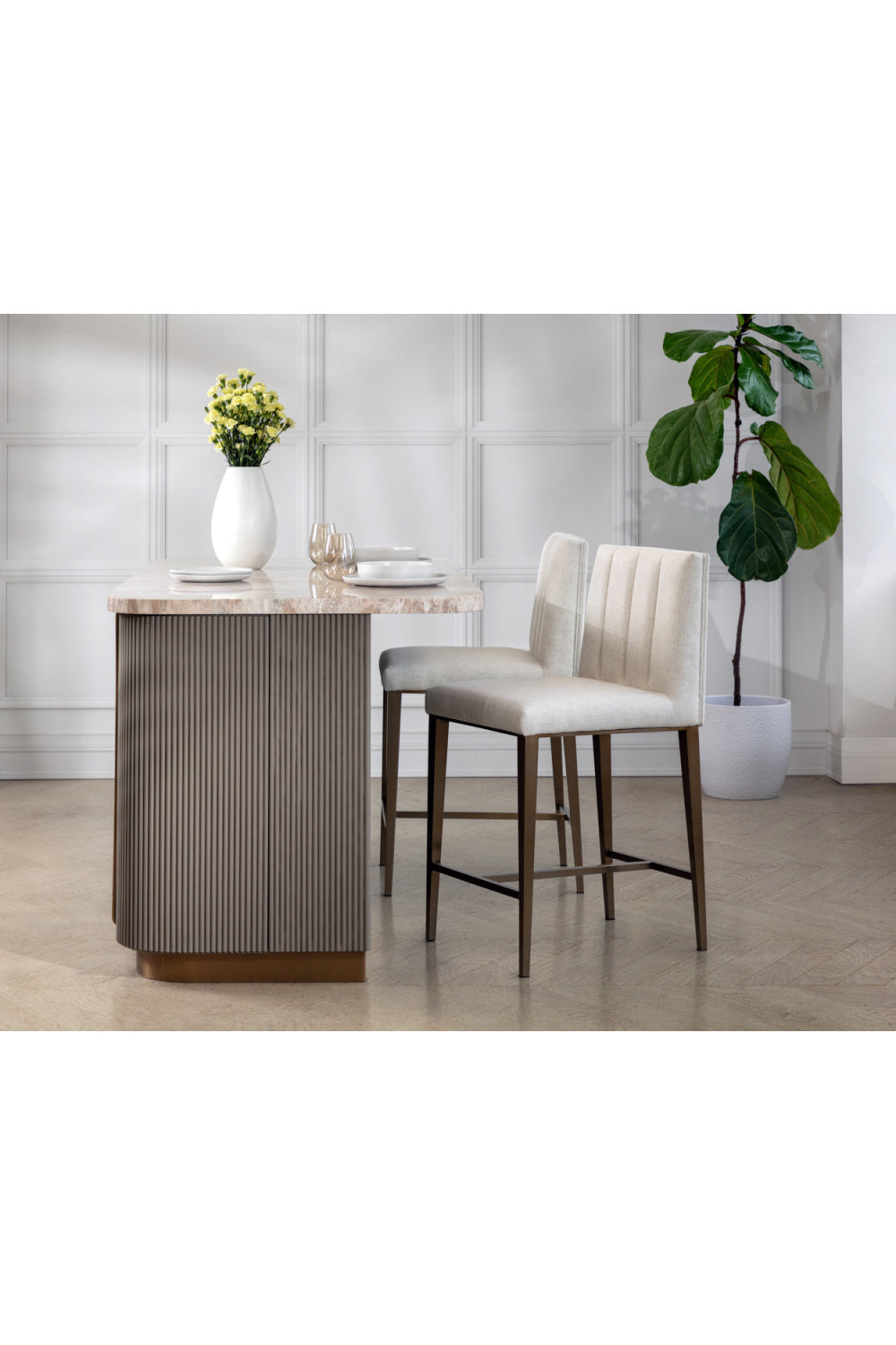 Modern European furniture - Contemporary Metal Frame Counter Stool - www.oroa.com | Oroa.com