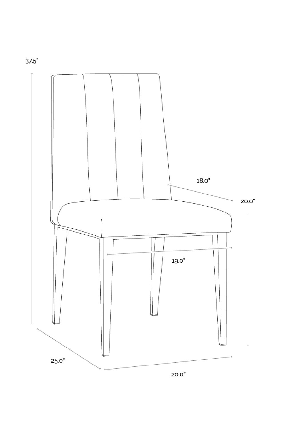 Modern European furniture - Vertical Channeled Dining Chairs (2) - www.oroa.com | Oroa.com