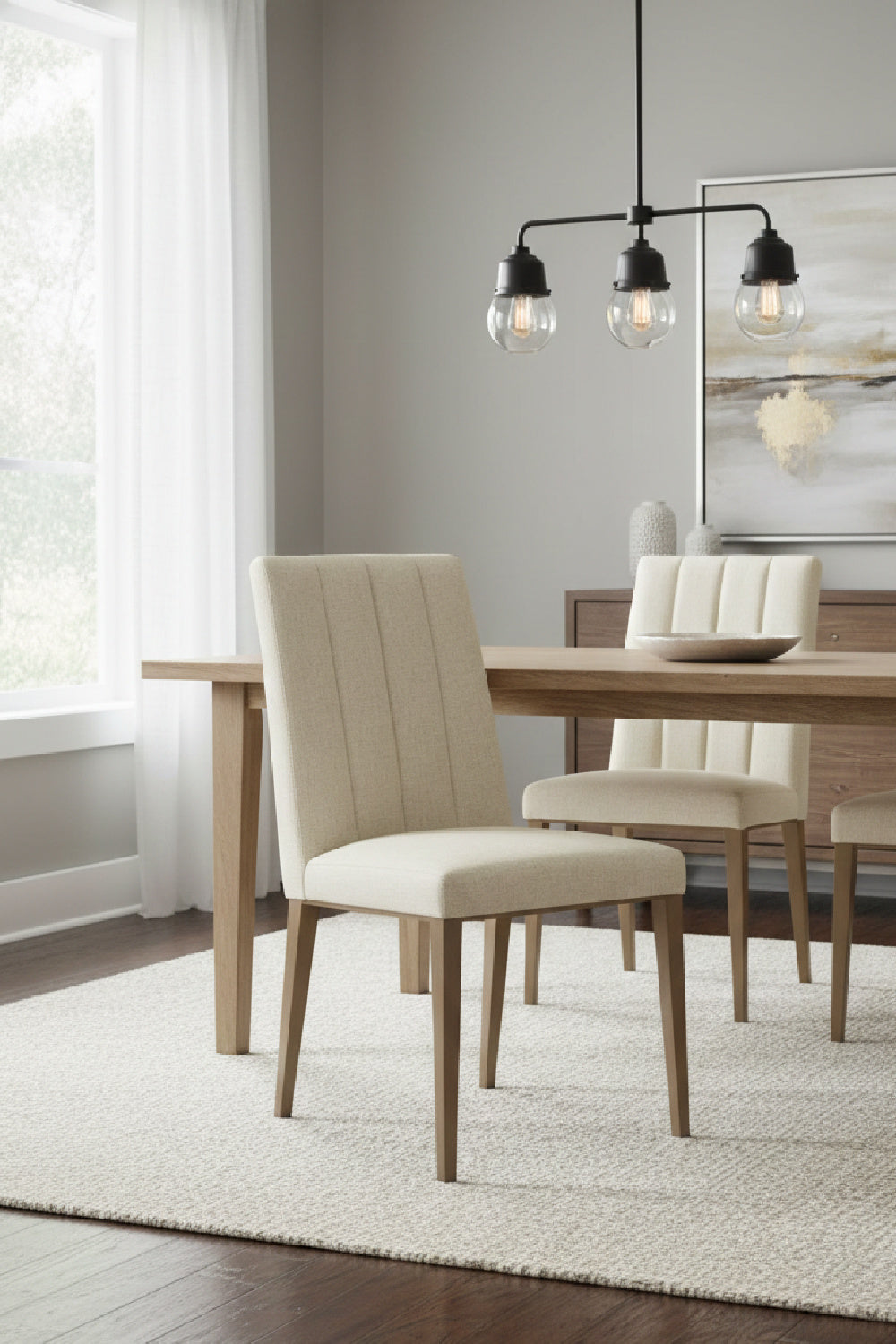 Modern European furniture - Vertical Channeled Dining Chairs (2) - www.oroa.com | Oroa.com