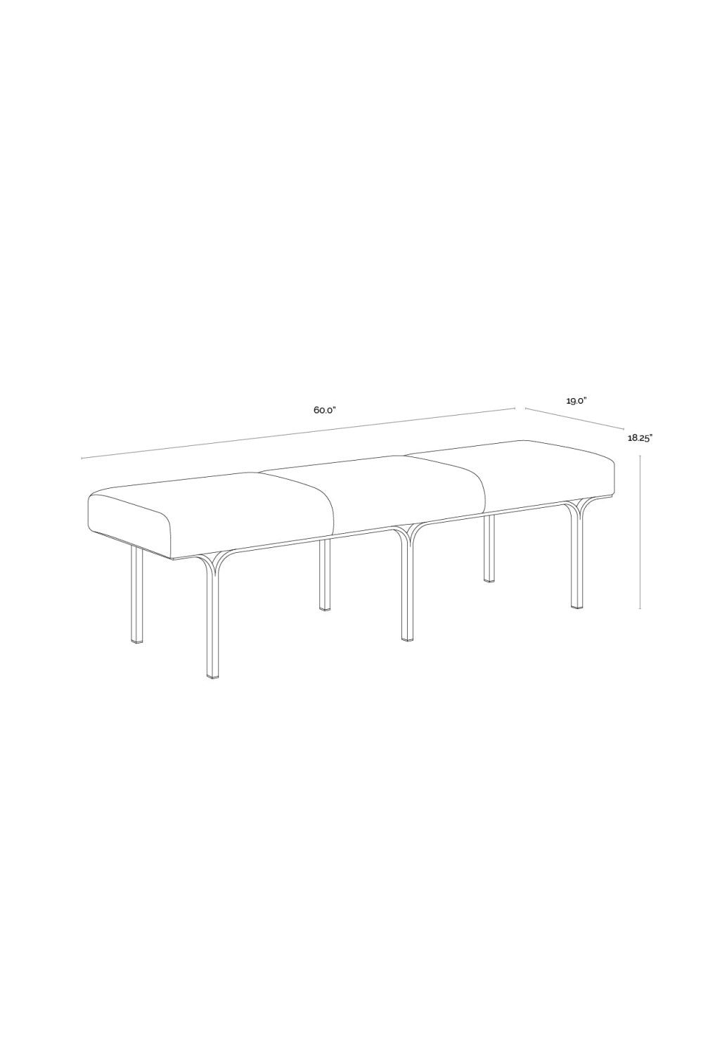Modern European furniture - Slim Frame Upholstered Bench - www.oroa.com | Oroa.com