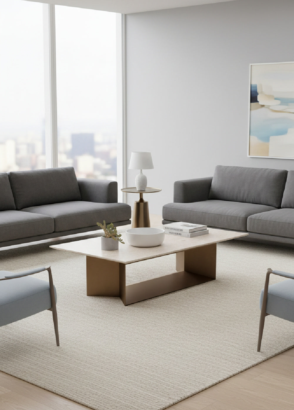 Modern European furniture - Cream Marble Coffee Table - www.oroa.com | Oroa.com