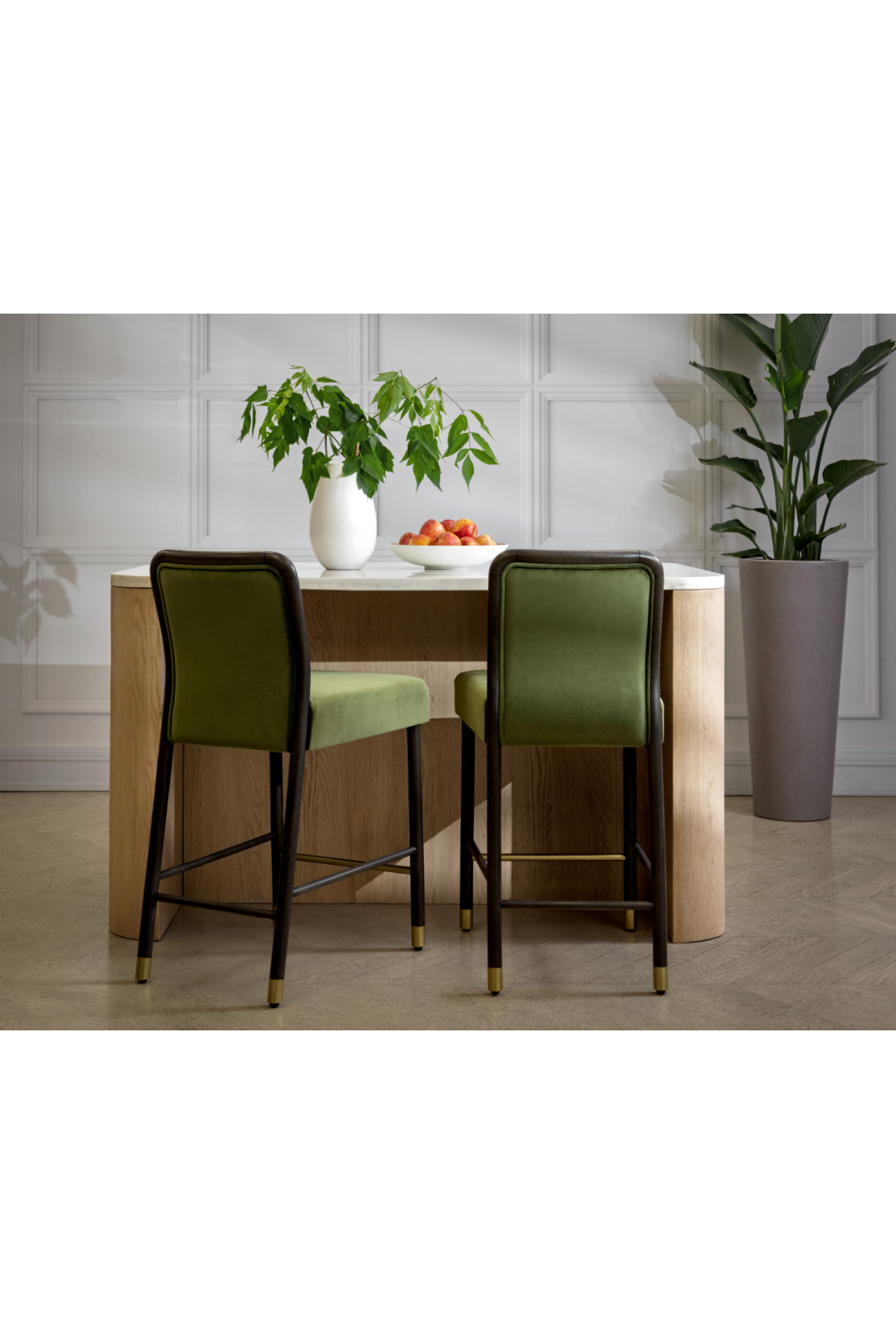 Modern European furniture - Green Upholstered Counter Stool - www.oroa.com | Oroa.com