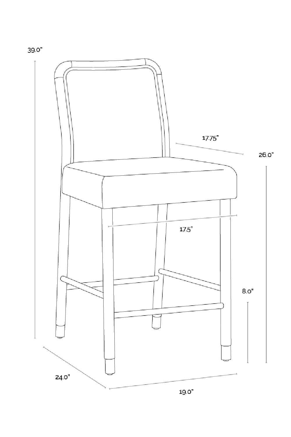 Modern European furniture - Green Upholstered Counter Stool - www.oroa.com | Oroa.com