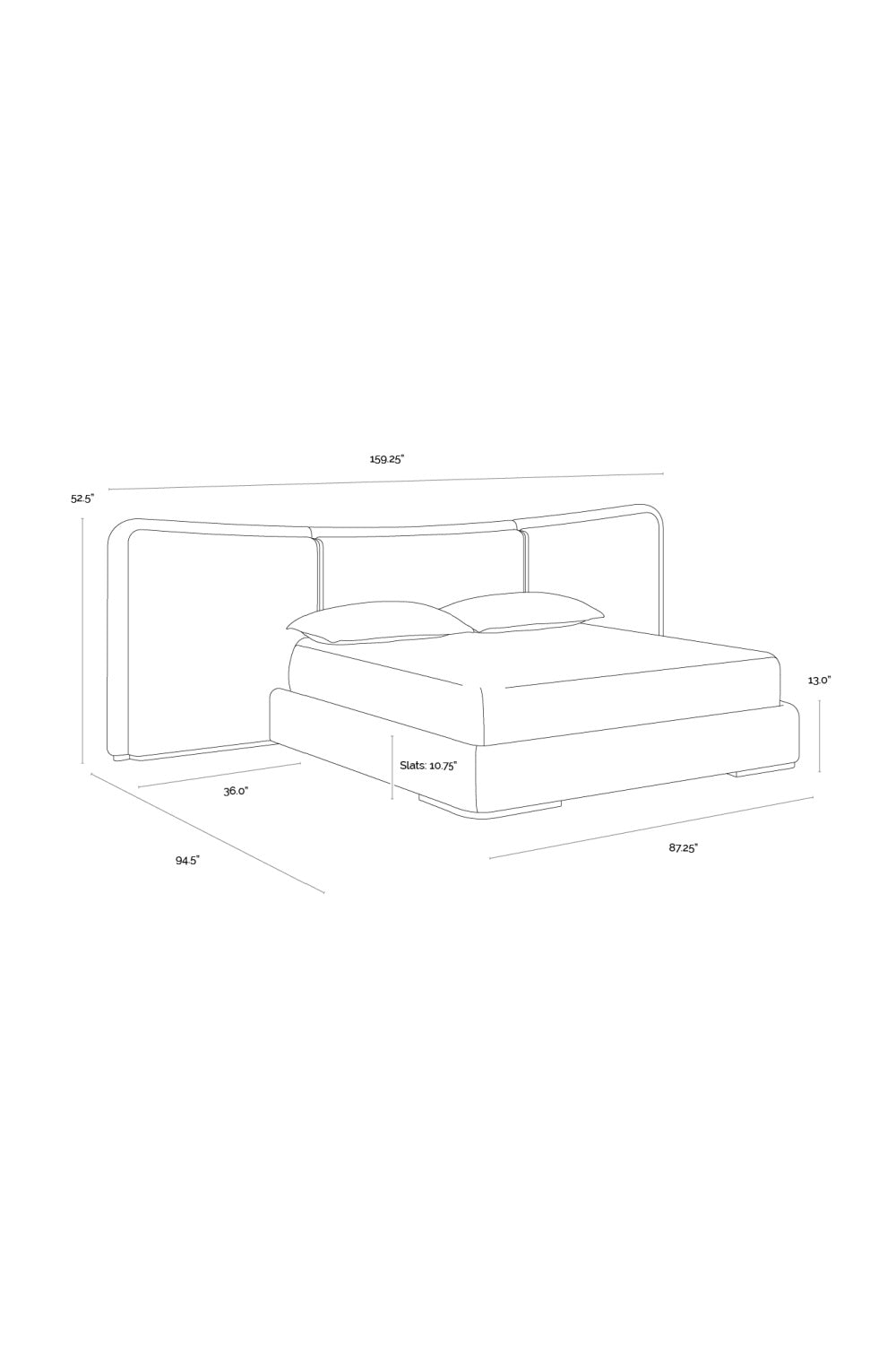 Boucle 3-Panel King Bed | Splendido Clarimond | Oroa.com