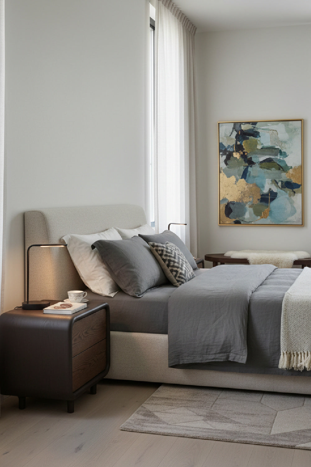 2-Drawer Oak Nightstand | Splendido Koa | Oroa.com