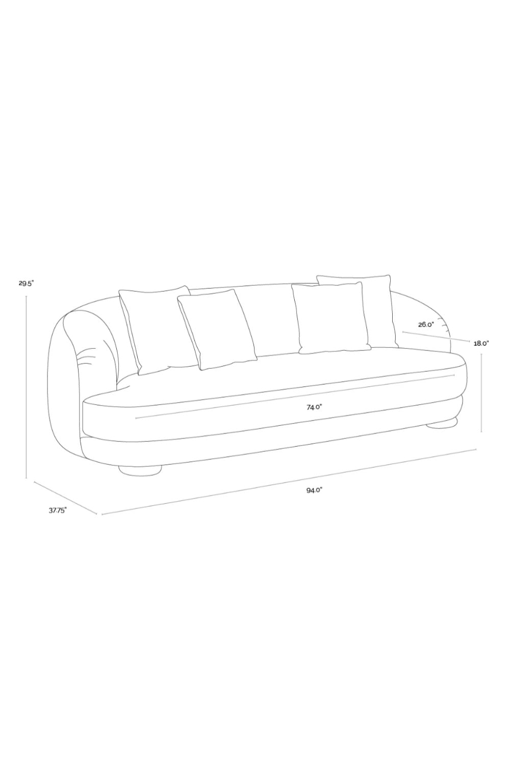 Modern European furniture - Minimalist Rounded-Back Sofa - www.oroa.com | Oroa.com