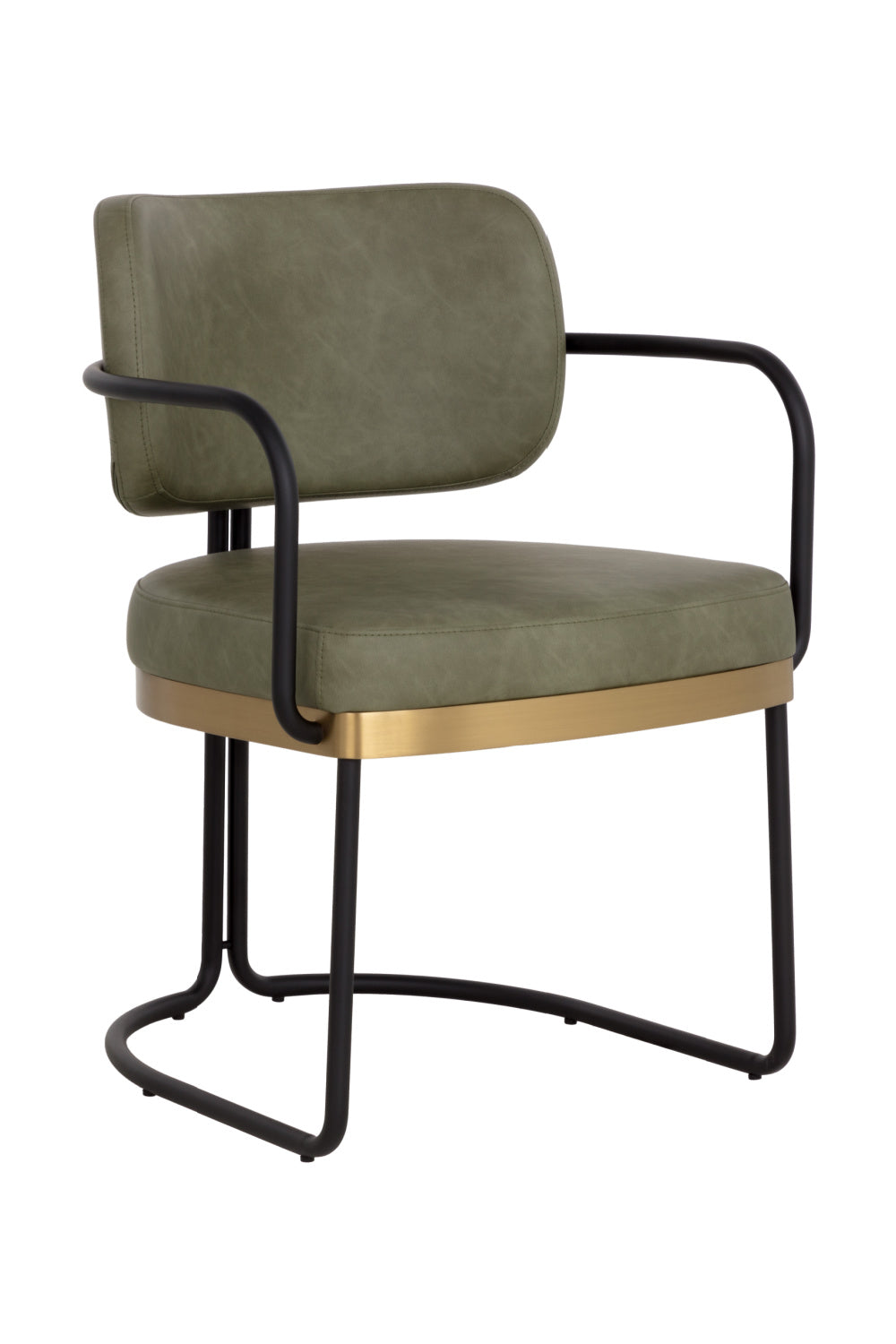 Modern European furniture - Cantilevered Leather Look Dining Chair - www.oroa.com | Oroa.com