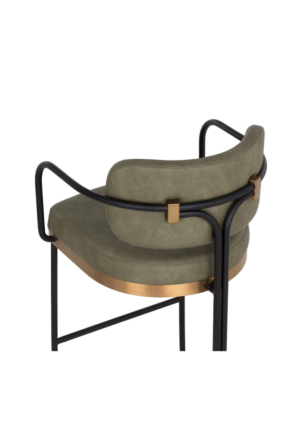 Modern European furniture - Iron Framed Leather-Look Bar Stool - www.oroa.com | Oroa.com
