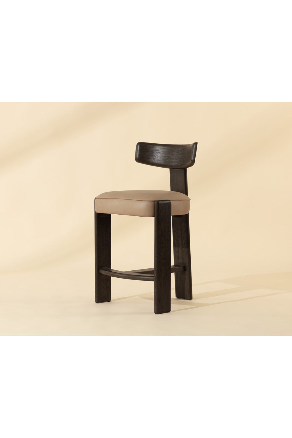 Modern European furniture - Oak T-Shaped Back Counter Stool - www.oroa.com | Oroa.com