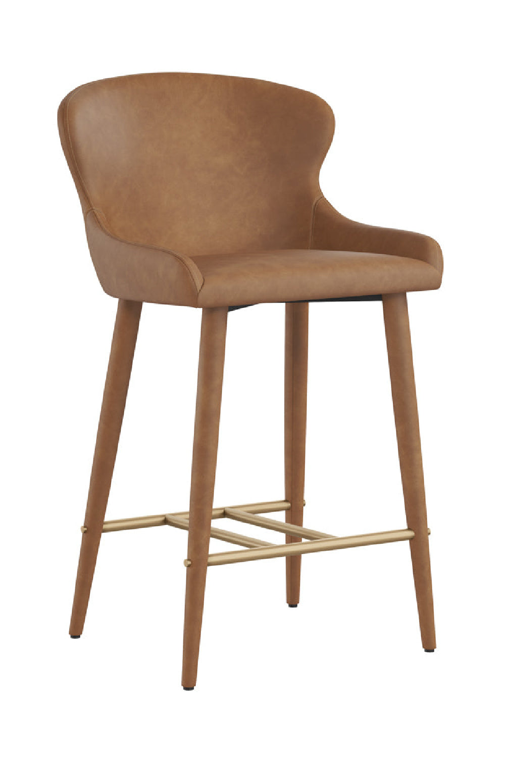 Modern European furniture - Leather Look Shell Counter Stool - www.oroa.com | Oroa.com