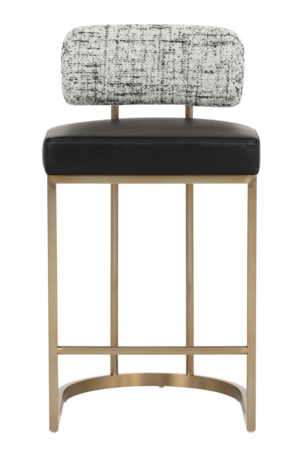 Modern European furniture - Brass Frame Upholstered Counter Stool - www.oroa.com