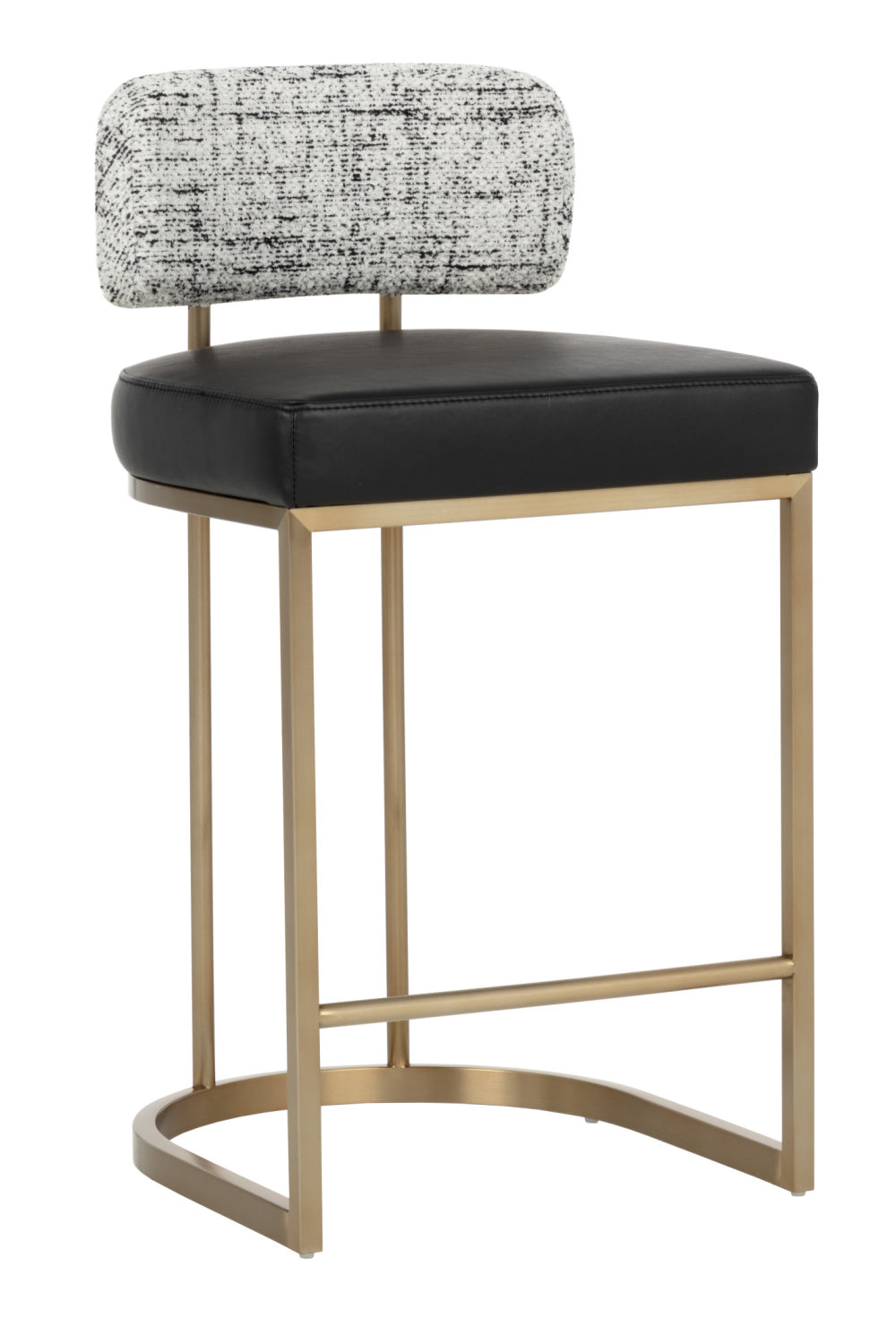 Modern European furniture - Brass Frame Upholstered Counter Stool - www.oroa.com