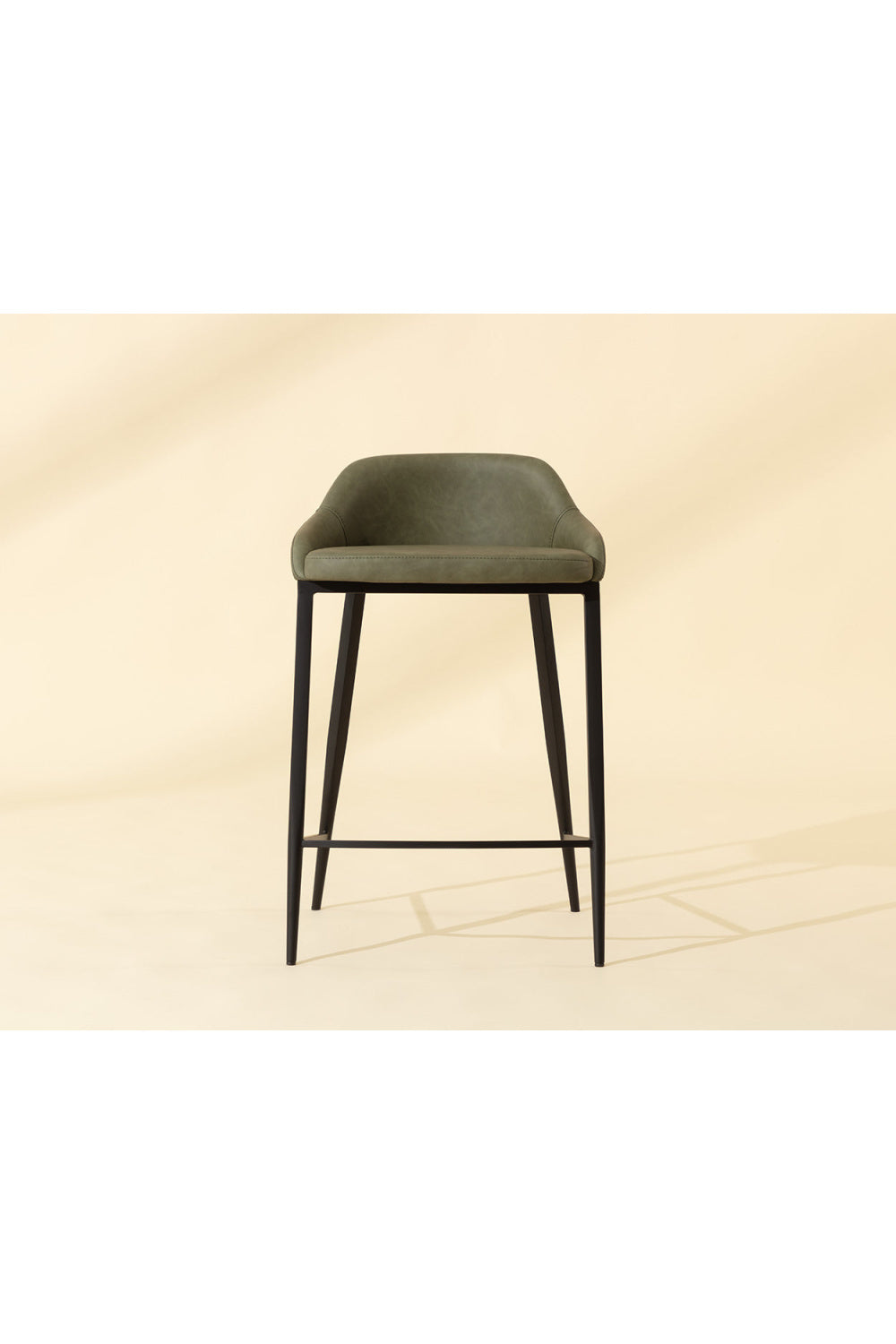 Modern European furniture - Low-Back Leather-Look Counter Stool - www.oroa.com