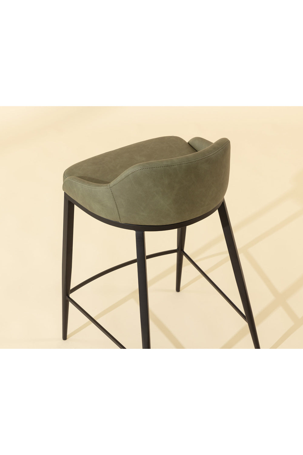 Modern European furniture - Low-Back Leather-Look Counter Stool - www.oroa.com