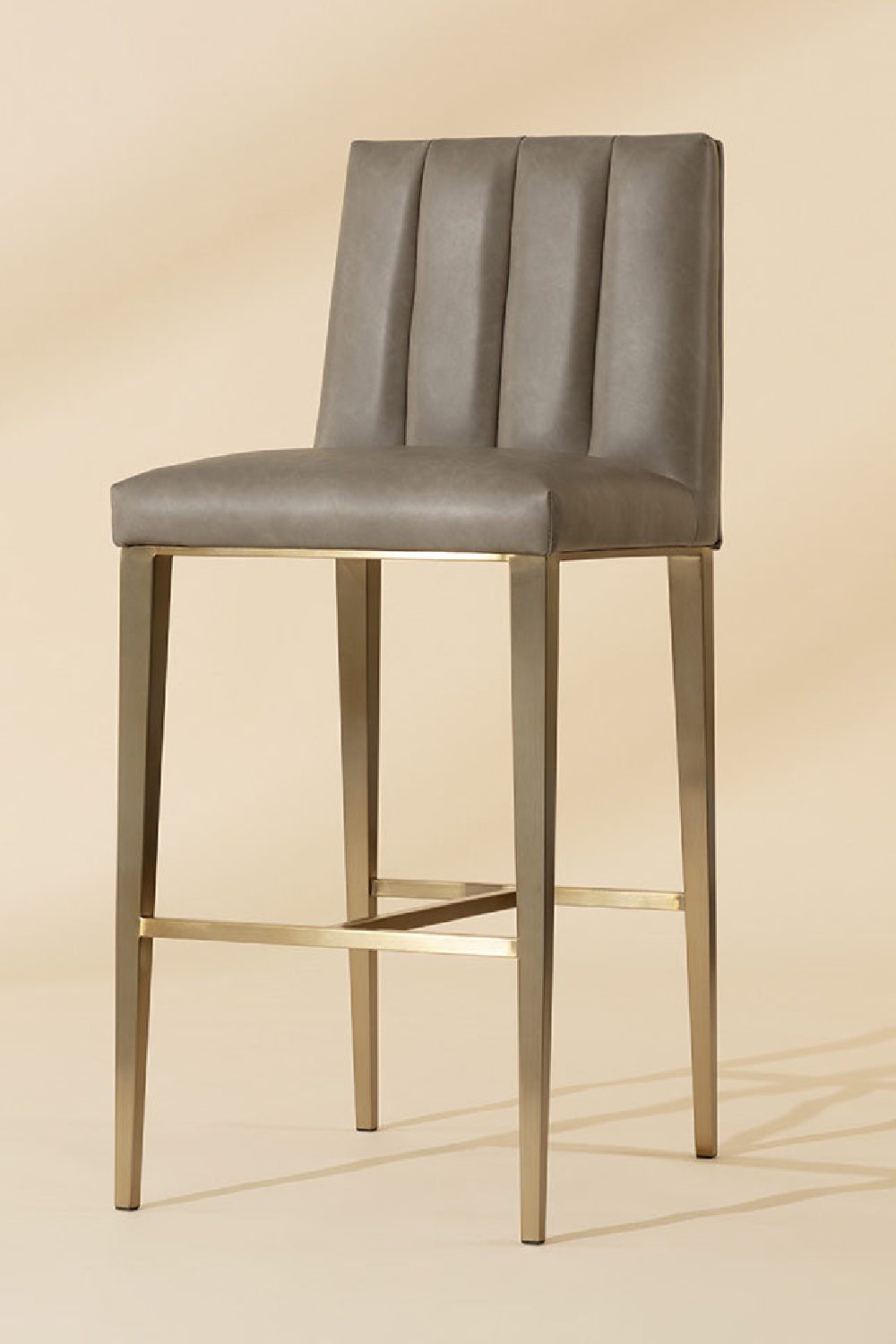 Modern European furniture - Vertical-Channeled Leather-Look Bar Stool - www.oroa.com | Oroa.com