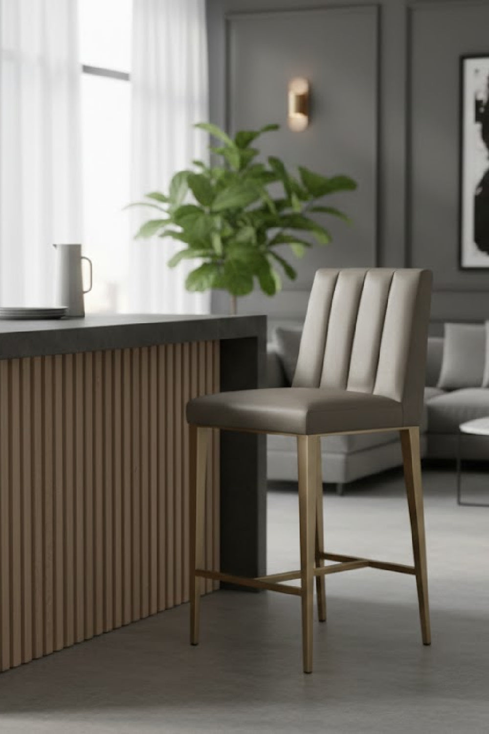 Modern European furniture - Contemporary Metal Frame Counter Stool - www.oroa.com | Oroa.com
