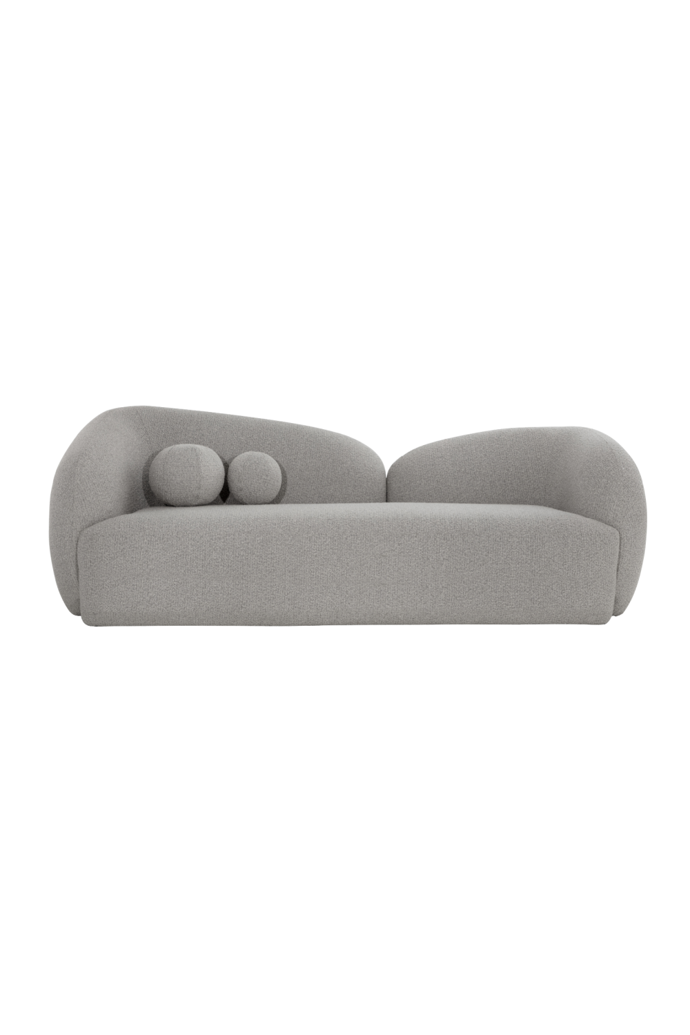 Modern European furniture - Gray Boucle Curved Sofa - www.oroa.com | Oroa.com