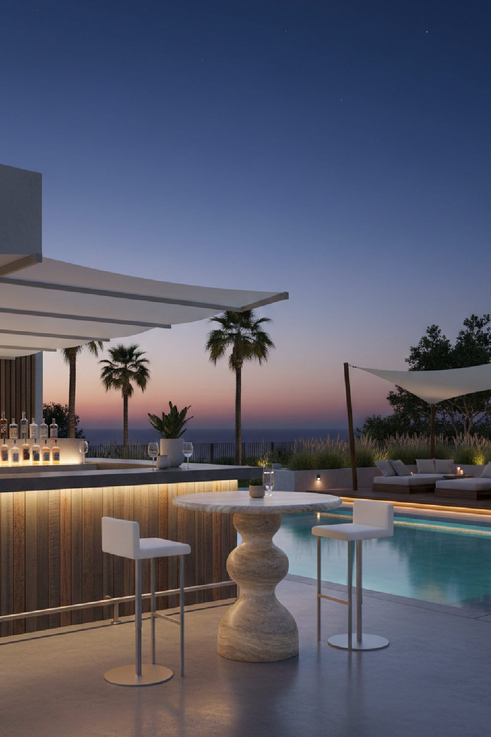Modern European furniture - Marble-Look Indoor/Outdoor Concrete Bistro Table - www.oroa.com | Oroa.com
