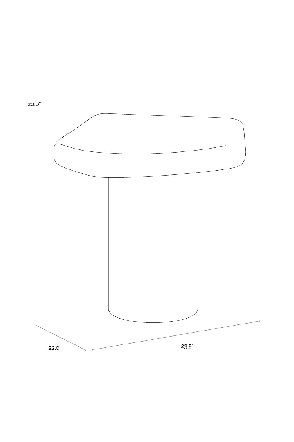 Black Organic-Shaped Indoor/Outdoor End Table | Splendido Detti | Oroa.com