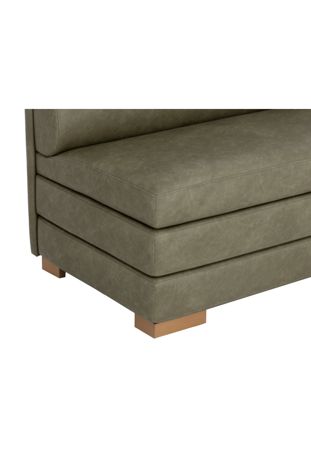 Modern European furniture - Green Leather Banquette - www.oroa.com