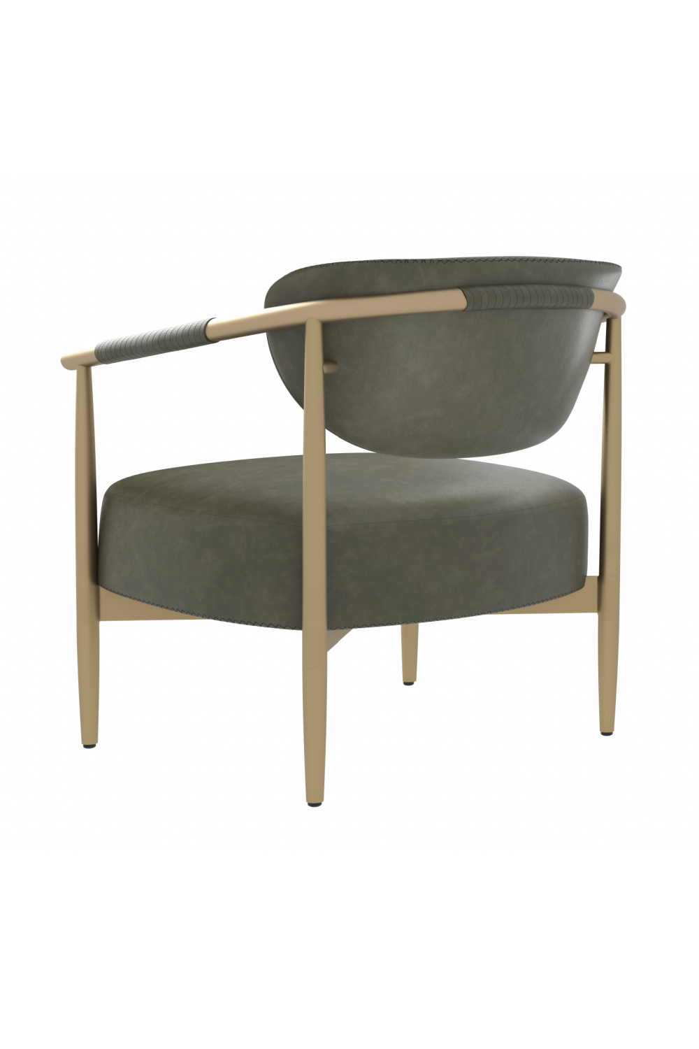 Modern European furniture - Gold-Framed Leather Lounge Chair - www.oroa.com