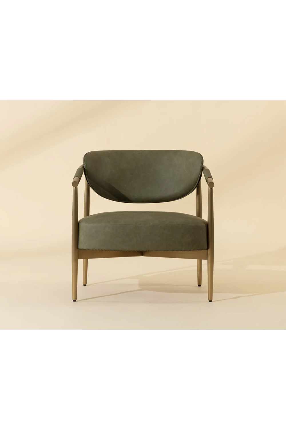 Modern European furniture - Gold-Framed Leather Lounge Chair - www.oroa.com