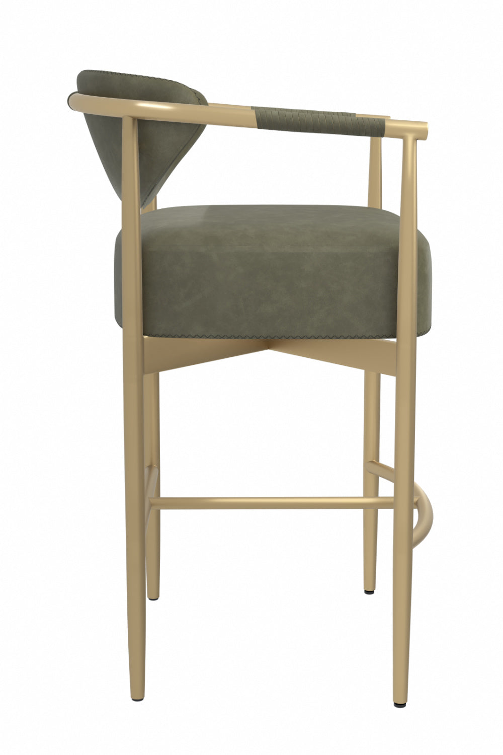 Modern European furniture - Gold Framed Leather-Look Bar Stool - www.oroa.com | Oroa.com