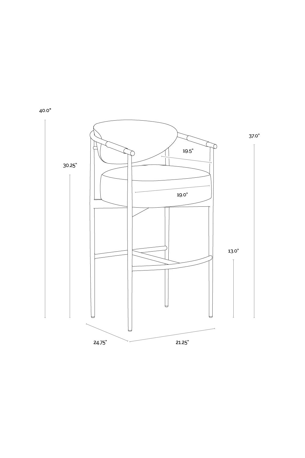 Modern European furniture - Gold Framed Leather-Look Bar Stool - www.oroa.com | Oroa.com