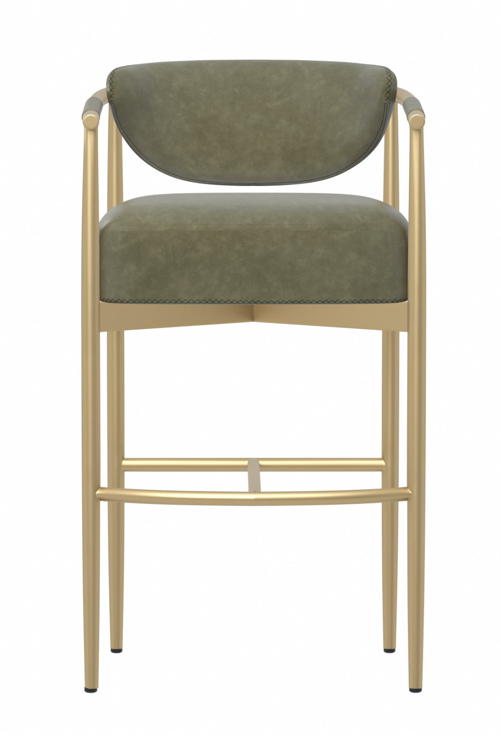 Modern European furniture - Gold Framed Leather-Look Bar Stool - www.oroa.com | Oroa.com