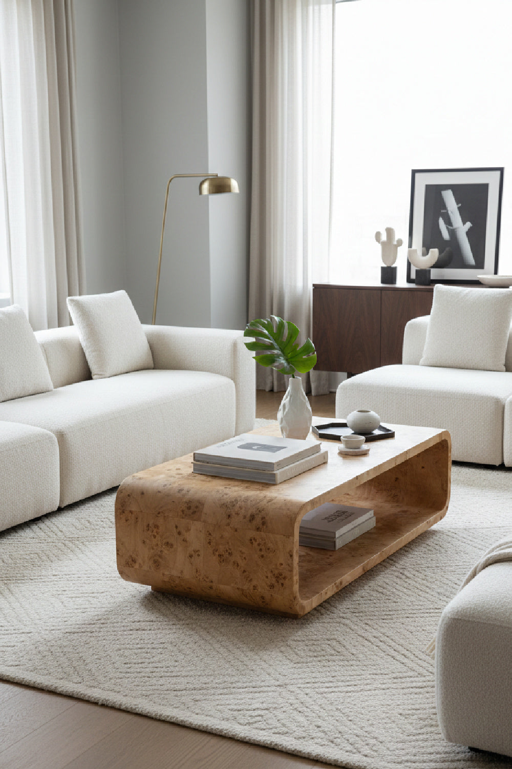 Burl Veneer Coffee Table | Splendido Rowena | Oroa.com