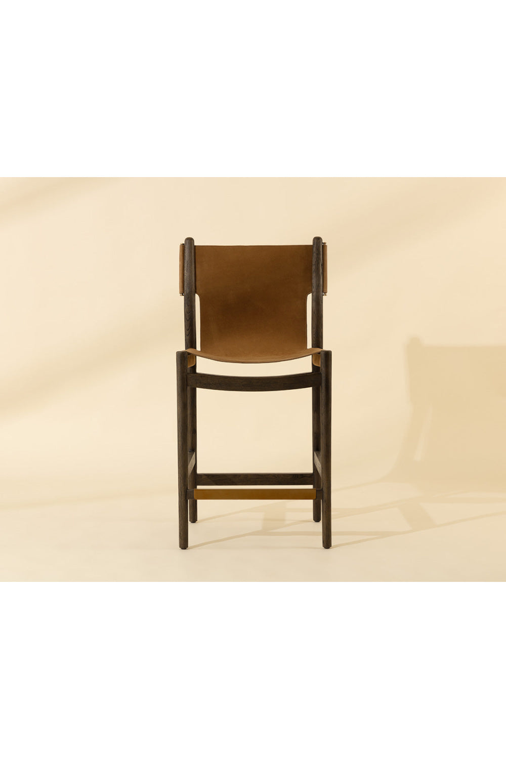 Modern European furniture - Brown Nubuck Leather Counter Stool - www.oroa.com | Oroa.com