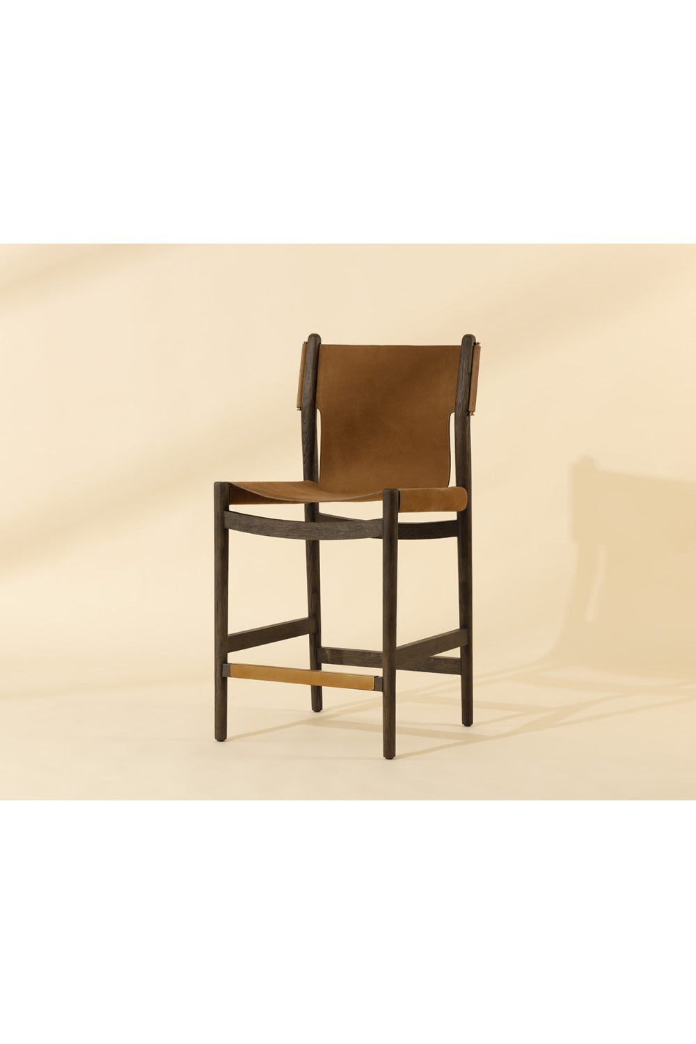 Modern European furniture - Brown Nubuck Leather Counter Stool - www.oroa.com | Oroa.com