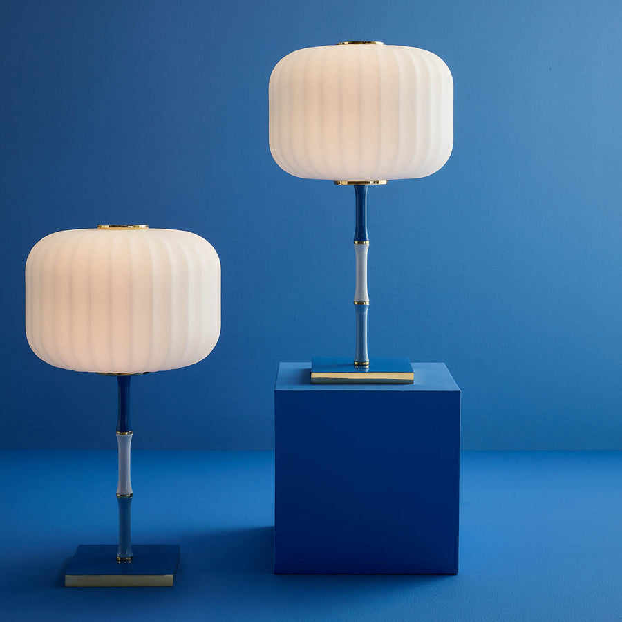 Fluted Glass Rechargeable Table Lamp | Jonathan Adler Scala | Oroa.com